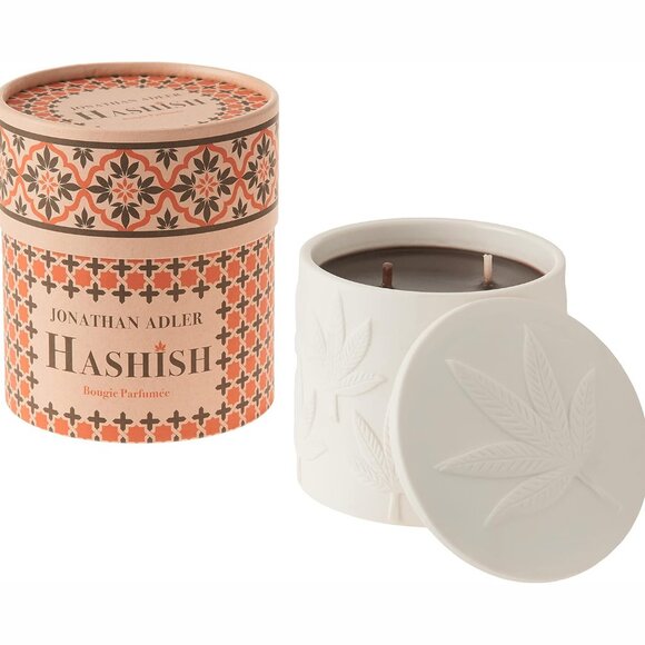 Jonathan Adler Hashish Ceramic Candle Bougie Parfumée. New in Box - Picture 2 of 2
